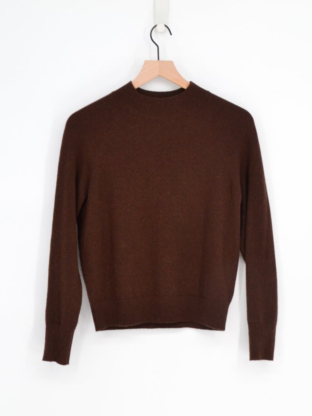 Everlane The Cashmere Raglan Mock Neck Sweater Brown S